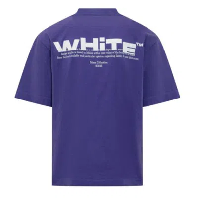Off-white Short-sleeved T-shirt With Logo In Deep Blue