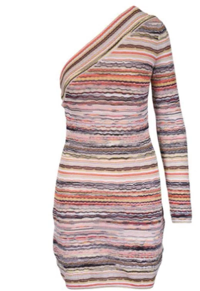 Missoni Striped Mini Dress In Multicolour