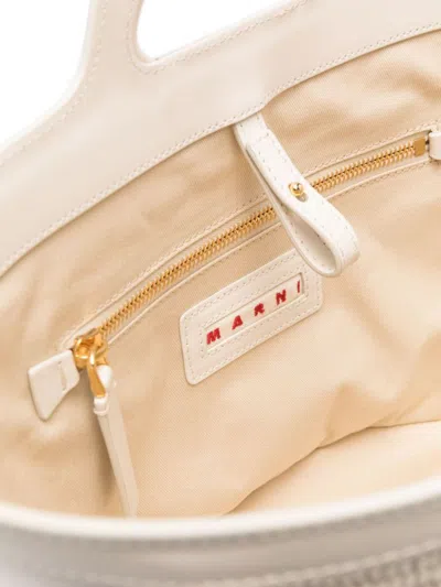 Marni Woven Cotton Handbag With Structured Silhouette In Multicolor