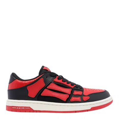 Amiri Two-tone Leather Skel Top Sneakers In Red