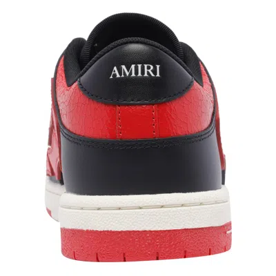 Amiri Two-tone Leather Skel Top Sneakers In Red