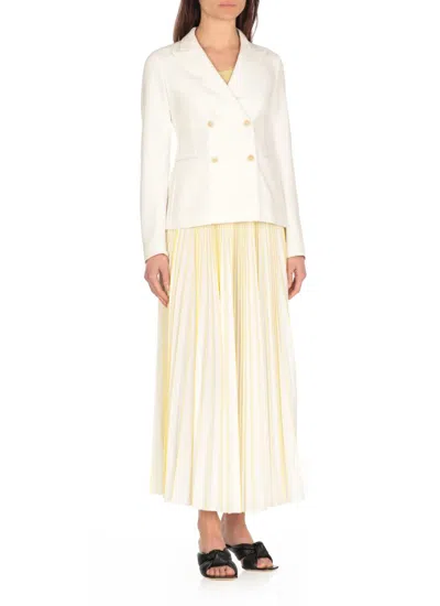 Fabiana Filippi Double-breasted Blazer With Peak Lapel In White