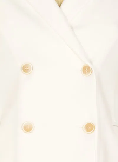 Fabiana Filippi Double-breasted Blazer With Peak Lapel In White