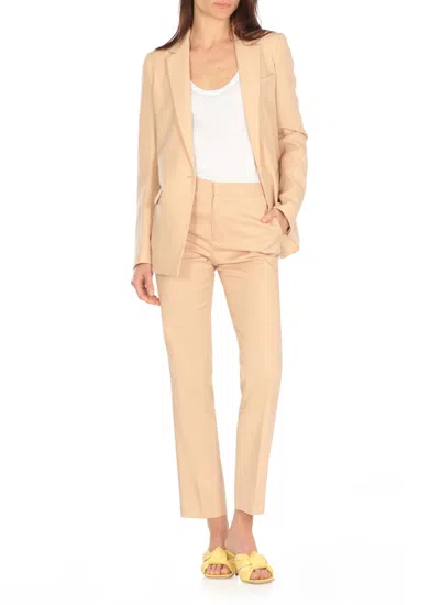 Fabiana Filippi Virgin Wool And Linen Blazer In Pink