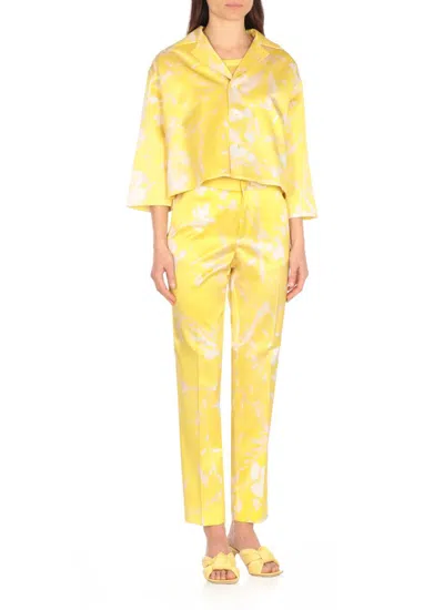 Fabiana Filippi All-over Patterned Silk Blazer In Yellow