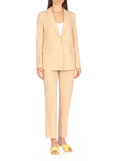 Fabiana Filippi Virgin Wool And Linen Blazer In Pink