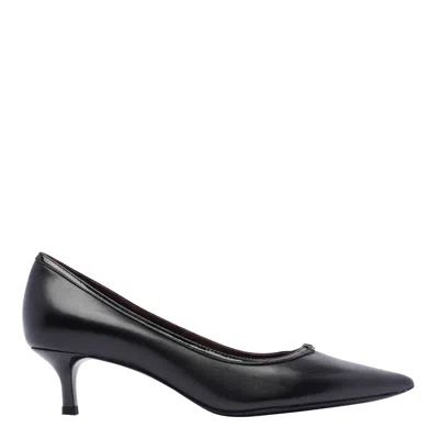 Tory Burch 45 Double T Leather Pumps In Black
