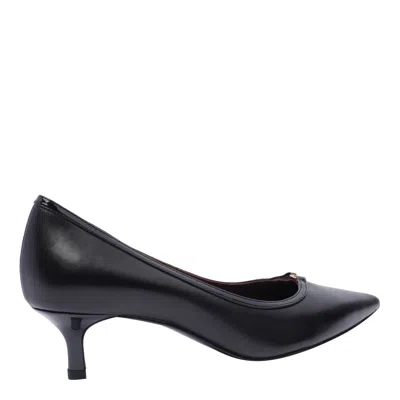 Tory Burch 45 Double T Leather Pumps In Black
