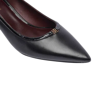 Tory Burch 45 Double T Leather Pumps In Black
