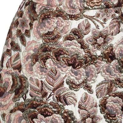 Shop Valentino Garavani Skirts In Latte/lurex Rosa
