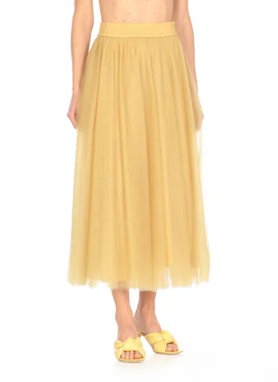 Fabiana Filippi A-line Tulle Midi Skirt In Yellow