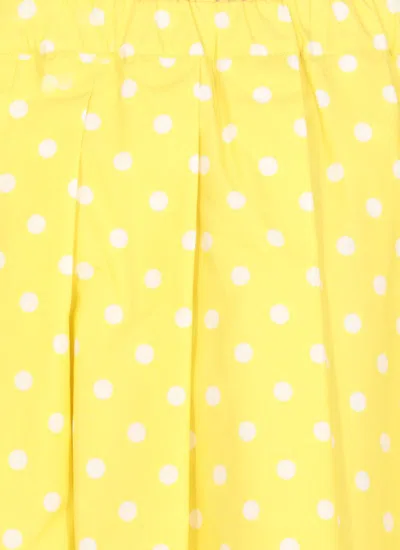 Fabiana Filippi Polka-dot Midi Pleated Skirt In Yellow