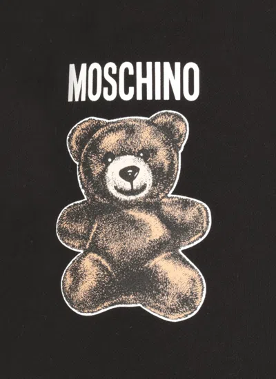 Moschino Logo Sweatpants Shorts In Black