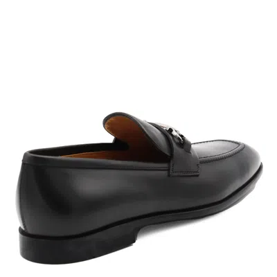 Ferragamo Florio Gancini-plaque Loafers In Black