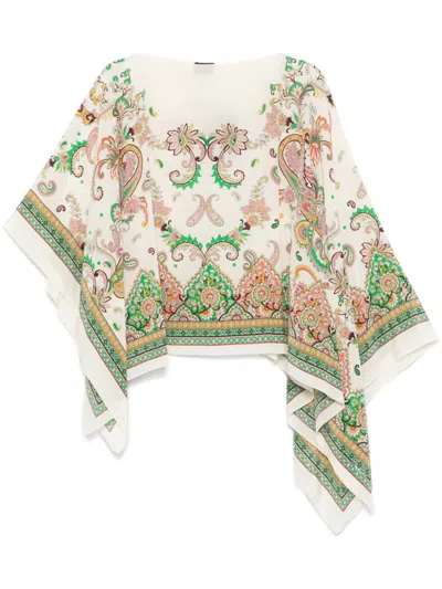 ETRO ETRO GREEN PAISLEY PATTERNED BLOUSE 