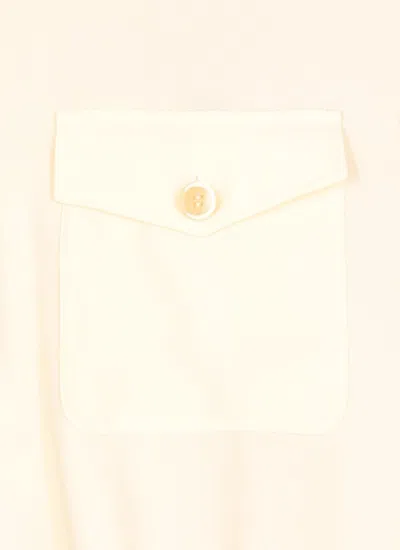 Fabiana Filippi Bomber Jacket With Front Pockets And Diamond Thread In Beige
