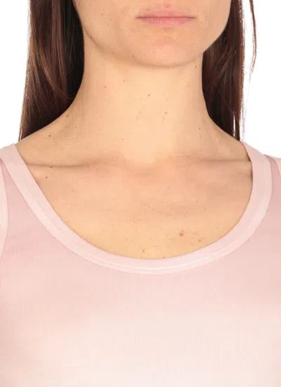Fabiana Filippi Ribbed Jersey Tank With Unique Shaded Print In Pink