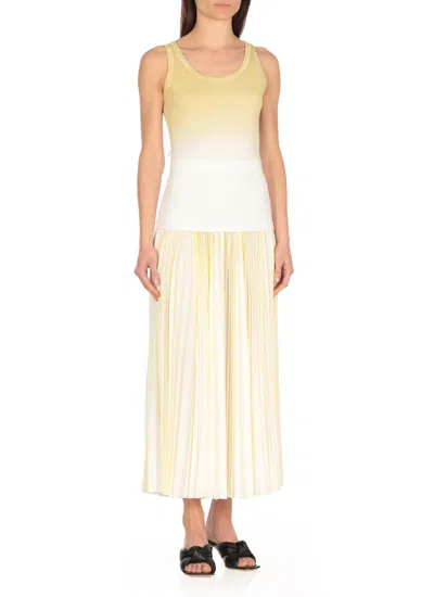 Fabiana Filippi Gradient Effet Ribbed Tank Top In Yellow