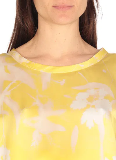 Fabiana Filippi Sleeveless Silk Top With Contrasting Color Pattern In Yellow