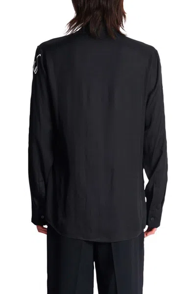 Balmain Love Letter Embroidered Shirt In Noir/blanc