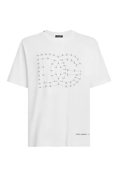 Dolce & Gabbana White T-shirt With Iconic Dg Logo Graphic In White
