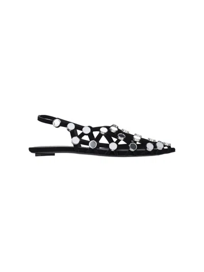 Attico Grid Ballerina In Black