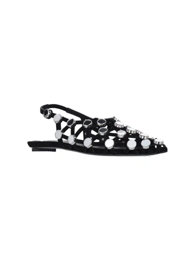 Attico Grid Ballerina In Black