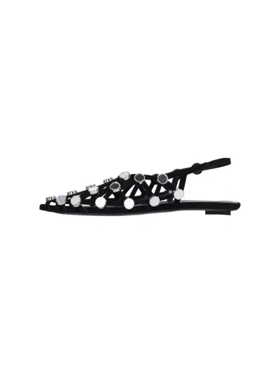 Attico Grid Ballerina In Black