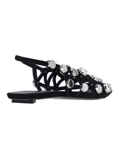 Attico Grid Ballerina In Black