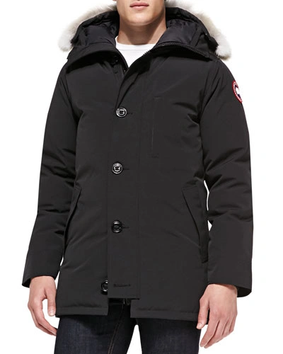 Canada Goose Chateau Arctic-tech Parka With Fur Hood, Black