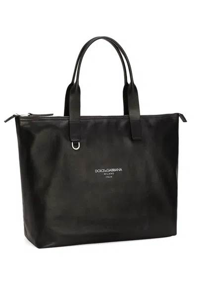 Dolce & Gabbana Carryall Tote Bag With Top Handles In Black