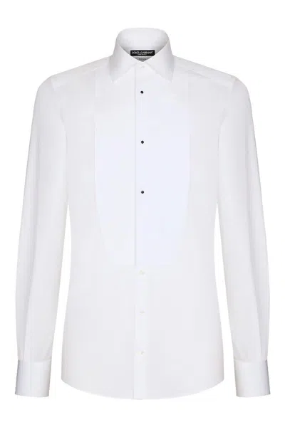 Dolce & Gabbana Poplin Long-sleeved Shirt In White