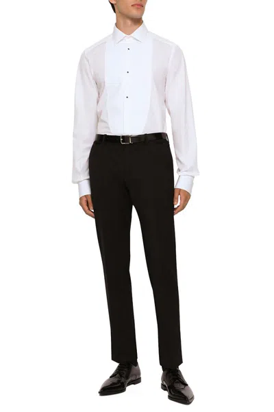Dolce & Gabbana Poplin Long-sleeved Shirt In White