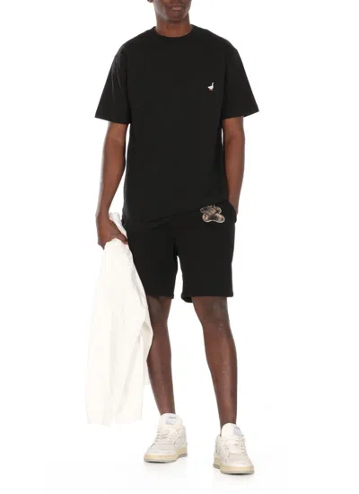 Moschino Duck-embroidered Crewneck T-shirt In Black