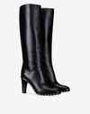 Valentino Garavani Soul Studded Leather Tall Boots In Black