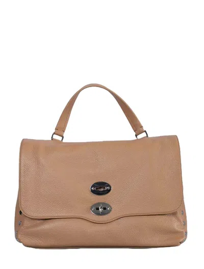 Zanellato Postina Twist-lock Medium Tote Bag In Brown Cantucci