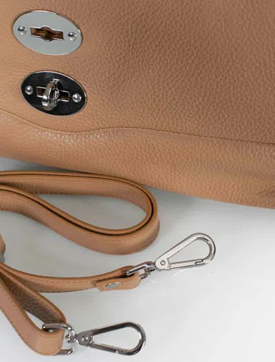Zanellato Postina Twist-lock Medium Tote Bag In Brown Cantucci