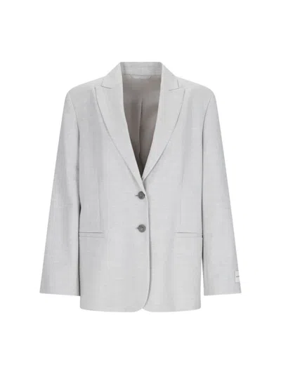 Calvin Klein Single-breasted Blazer In Grey