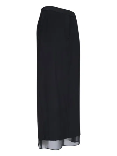 Calvin Klein Transparent Panel Layer Ankle Skirt In Black
