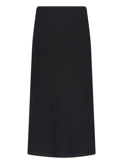 Diesel Draped Midi Skirt With Chintz Finish In Black