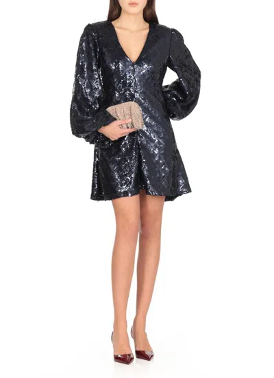 Rotate Birger Christensen Sequinned Mini Dress In Blue