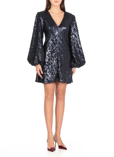 Rotate Birger Christensen Sequinned Mini Dress In Blue