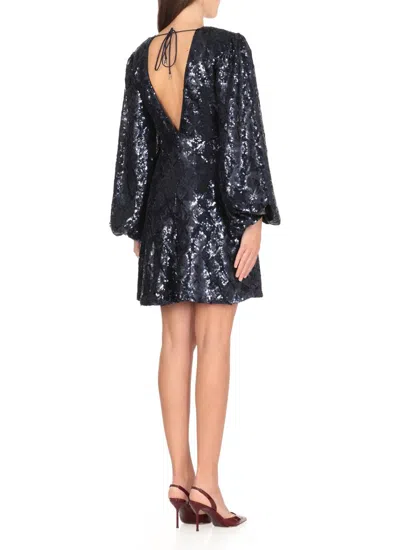 Rotate Birger Christensen Sequinned Mini Dress In Blue