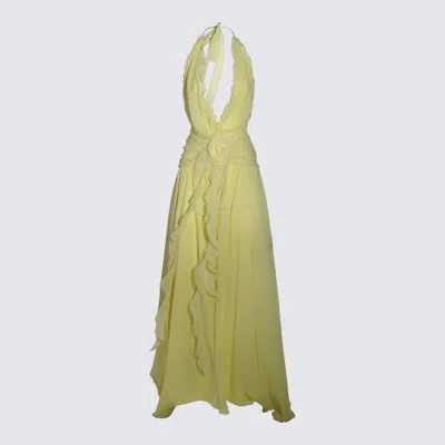 BLUMARINE BLUMARINE YELLOW SILK DRESS 