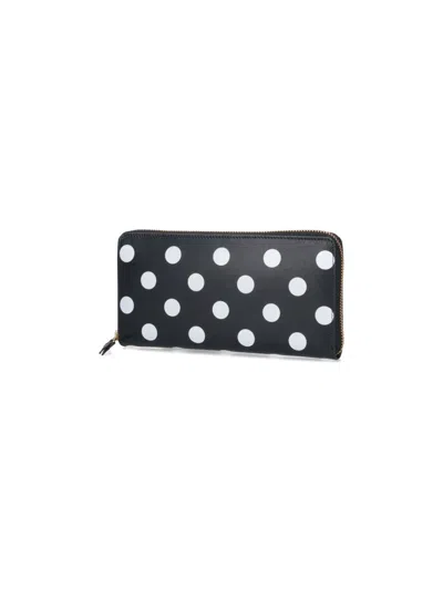 Comme Des Garçons Black Dots Zip Wallet In Black