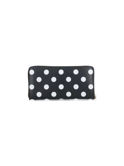 Comme Des Garçons Black Dots Zip Wallet In Black