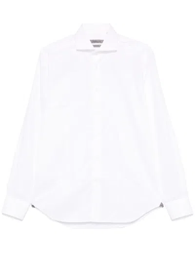Corneliani Elegant White Cotton Shirt In Black