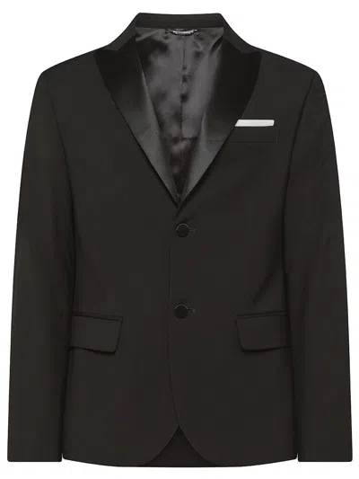 DANIELE ALESSANDRINI DANIELE ALESSANDRINI SINGLE-BREASTED BLAZER WITH SHINY LAPELS 
