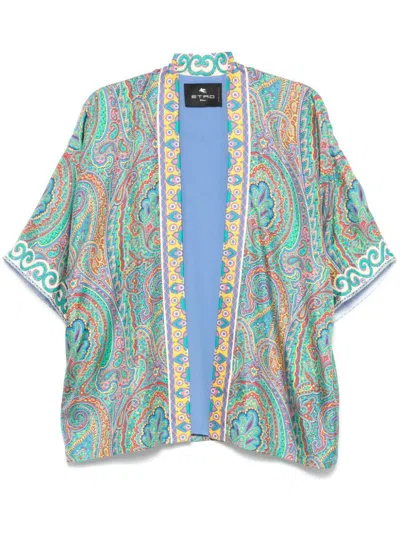 Etro Women's Paisley Print Open Front Jacket In Multicolour