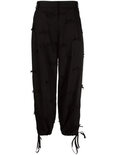 Msgm Wide-leg Trousers In Black